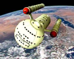 USS Archon in Earth orbit
