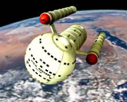 USS Archon in Earth orbit